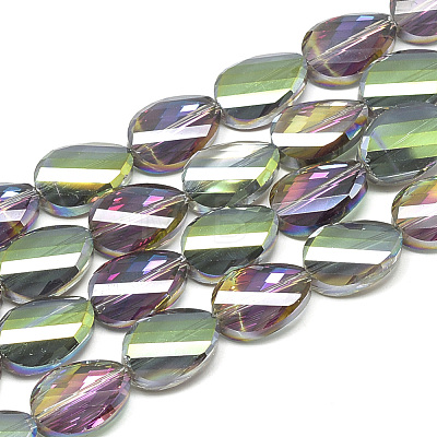 Electroplate Glass Beads Strands EGLA-S161-M-1