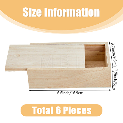 Rectangle Unfinished Wood Gift Storage Box LS-CON-WH0094-38A-1