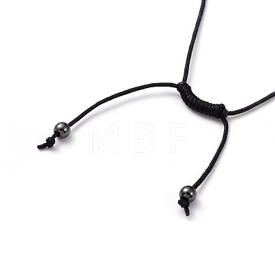 Adjustable Non-magnetic Synthetic Hematite Necklaces NJEW-JN02704-03-1