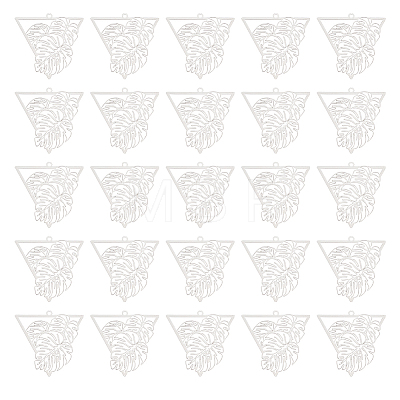 40Pcs 201 Stainless Steel Filigree Pendants STAS-UN0042-12-1