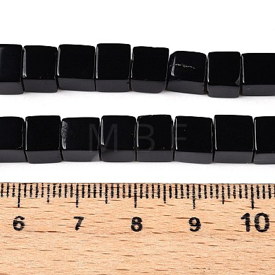 Natural Black Agate(Dyed & Heated) Beads Strands G-T139-6x6-35B-1