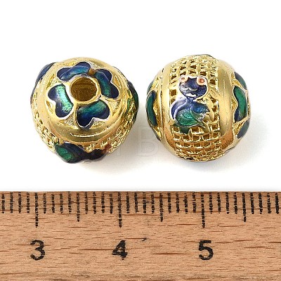 Rack Plating Brass Enamel Beads KK-P276-22A-G-1