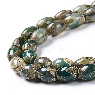 Tibetan Style dZi Beads Strands TDZI-E005-01M-1