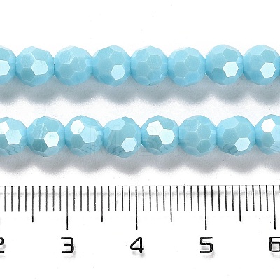 Electroplate Opaque Glass Beads Strands EGLA-A035-P6mm-A08-1