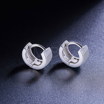 SHEGRACE Rhodium Plated 925 Sterling Silver Glazed Hoop Earrings JE487A-1