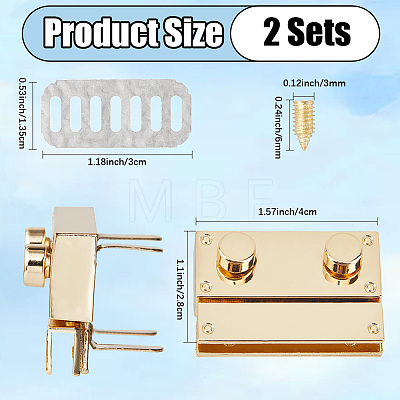 Zinc Alloy Twist Bag Lock Purse Catch Clasps PURS-WH20003-001G-1