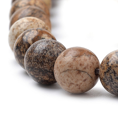 Natural Picture Jasper Beads Strands G-S259-27-6mm-1