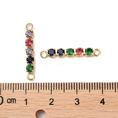 Rack Plating Brass Pave Cubic Zirconia Connector Charms KK-D044-01B-G-01-1