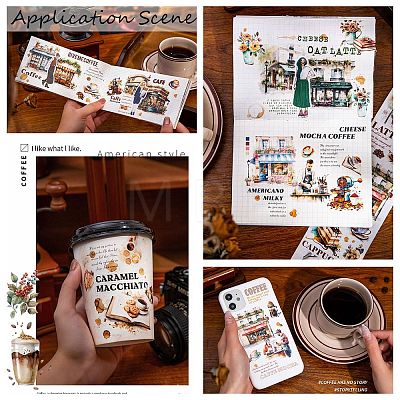 Coffee Theme Decorative Paper Tapes Rolls DIY-C081-02B-1