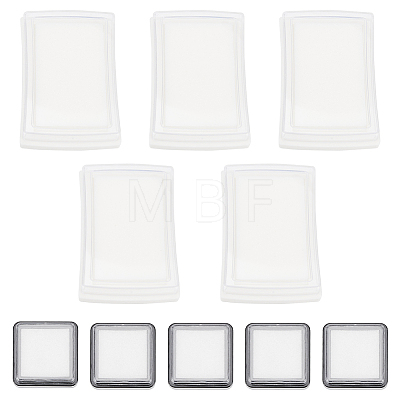 Gorgecraft 10Pcs 2 Styles Plastic Blank Ink Pads AJEW-GF0008-19-1