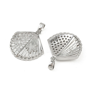 Brass Micro Pave Cubic Zirconia Pendants KK-C093-07P-1