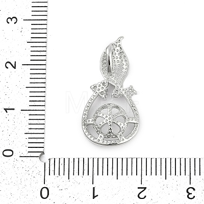 Brass Micro Pave Clear Cubic Zirconia European Dangle Charms Bails KK-Q026-14P-1