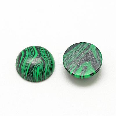 Synthetic Malachite Cabochons G-R416-6mm-38-1
