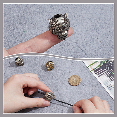 4Pcs 2 Colors Brass Beads KK-NB0004-34-1