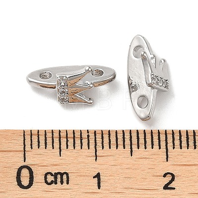 Brass Micro Pave Clear Cubic Zirconia Slide Charms KK-P239-20P-1
