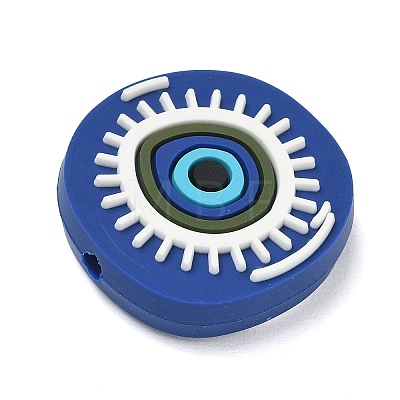 Evil Eye Theme Silicone Beads SL-CBACE28-03F-1