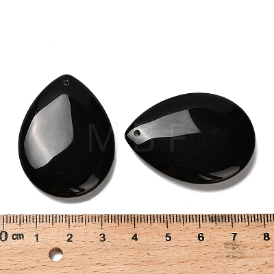 Natural Black Obsidian Pendants G-Z088-02C-1