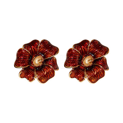 Alloy & Enamel Stud Earrings FS-WG6063A-01-1
