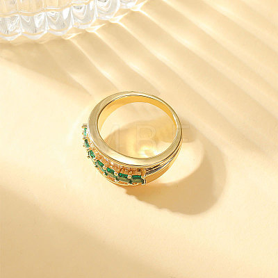 Brass Micro Pave Cubic Zirconia Finger Rings for Women WG07BF8-01-1