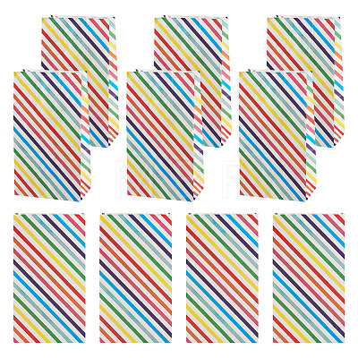 12Pcs Rainbow Color Rectangle Paper Candy Bags ABAG-TA0002-34B-1
