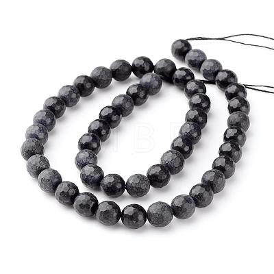 Natural Black Stone Beads Strands G-G542-14mm-04-1
