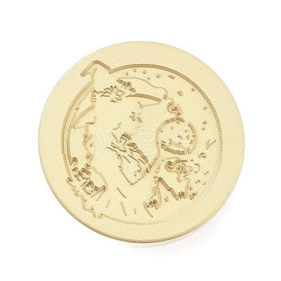 Halloween Theme Golden Tone Brass Wax Seal Stamp Head AJEW-O001-16G-1