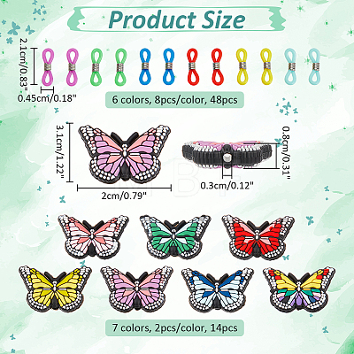  Butterfly Silicone Knitting Needle Stoppers SIL-NB0001-27-1