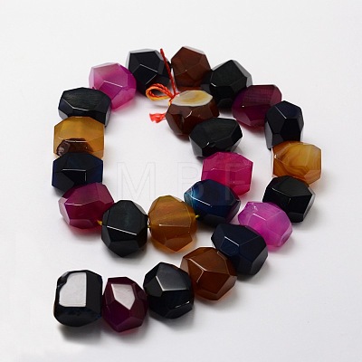 Dyed Natural Agate Beads Strands G-E392-15B-1