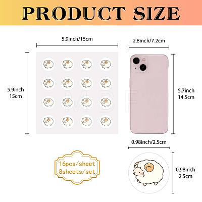 8 Sheets Plastic Waterproof Self-Adhesive Picture Stickers DIY-WH0428-035-1