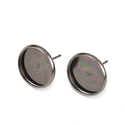 Gunmetal Metal Color Brass Ear Studs Settings X-IFIN-Q005-B-1