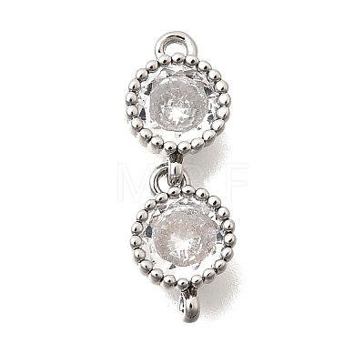 Brass Pave Cubic Zirconia Connector Charms KK-N289-26P-05-1