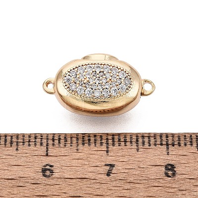 Brass Micro Pave Clear Cubic Zirconia Box Clasps KK-Q074-06G-1