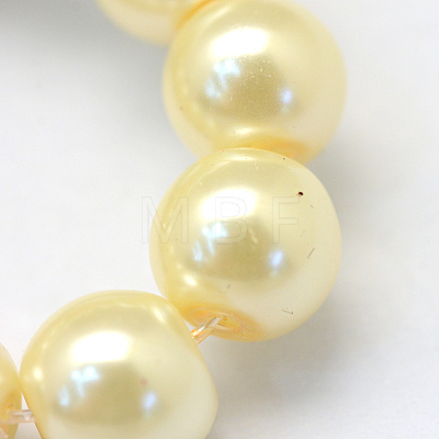 Baking Painted Pearlized Glass Pearl Round Bead Strands X-HY-Q330-8mm-21-1