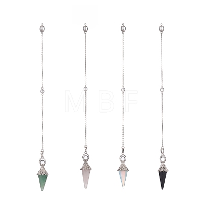 Mixed Gemstone Dowsing Pendulum Big Pendants HJEW-TA00018-1