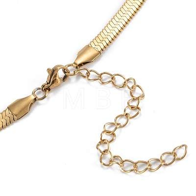 Vacuum Plating 201 Stainless Steel Herringbone Chain Necklaces X-NJEW-M187-06G-1