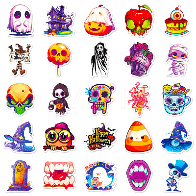 50 Pcs Halloween Children's Cartoon Themed Stickers PW-WG6DEFE-01-1