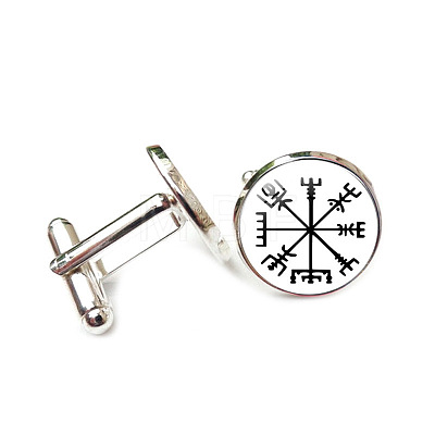 Alloy Enamel Compass Cufflinks PW-WG42FEF-10-1