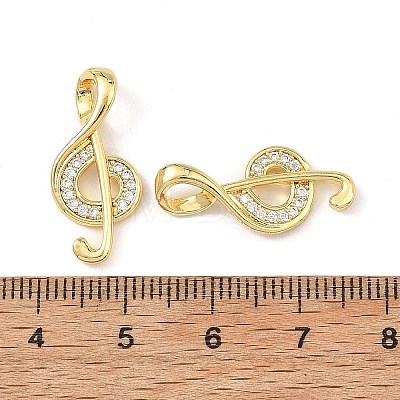 Brass Micro Pave Clear Cubic Zirconia Pendants CU-L277-02G-1