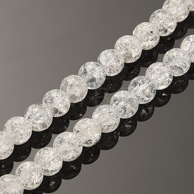 Synthetic Crackle Quartz Round Beads Strands G-O030-10mm-17-1