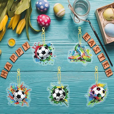 DIY Diamond Painting Football Keychain Kit PW-WG39BEF-01-1