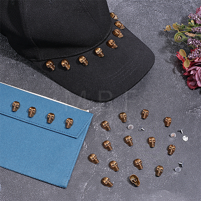 50Pcs Skull Alloy Rivets FIND-PH0062-02AG-1