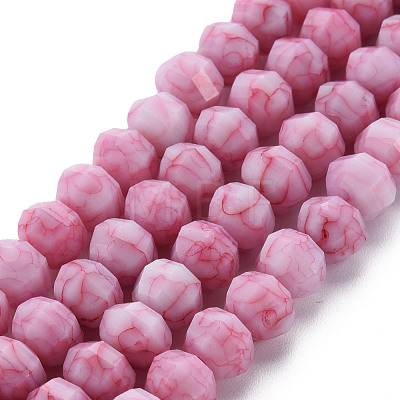 Opaque Baking Painted Crackle Glass Beads Strands EGLA-S174-20-1