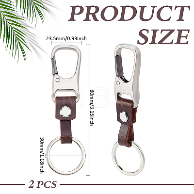 2Bags Rectangle Cowhide Tape Keychains KEYC-ME0001-21A-1