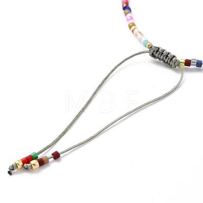 Adjustable Nylon Cord Braided Bead Bracelets BJEW-P256-B14-1
