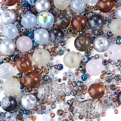 1Bag Mixed Styles Glass Beads GLAA-TADJ0001-10G-1