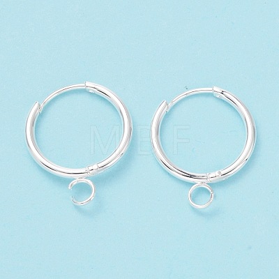 201 Stainless Steel Huggie Hoop Earring Findings STAS-P283-01P-S-1