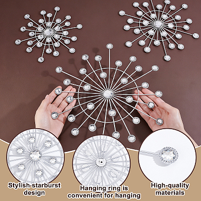 4Pcs Iron & Acrylic Wall Decorations AJEW-WH0871-55P-1