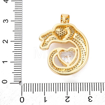 Brass Micro Pave Cubic Zirconia Pendants KK-S510-46G-02-1