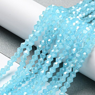 Imitation Jade Electroplate Glass Beads Strands LS-GLAA-F029-J4mm-A03-1