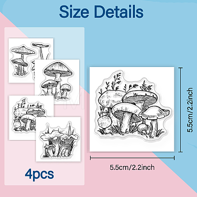 4Pcs 4 Styles PVC Stamp DIY-WH0487-0034-1